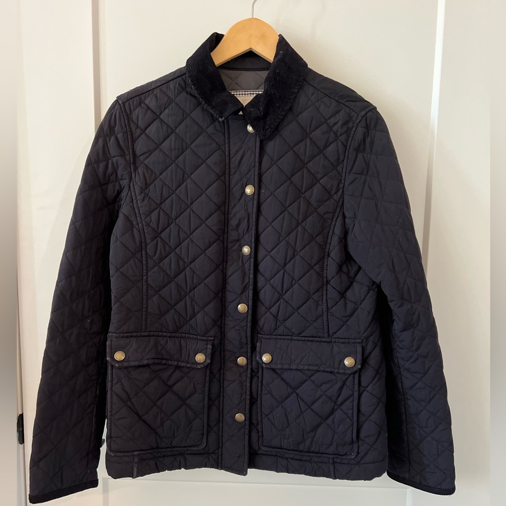 Vineyard Vines Women's Navy Blue Quilt Coat, Small